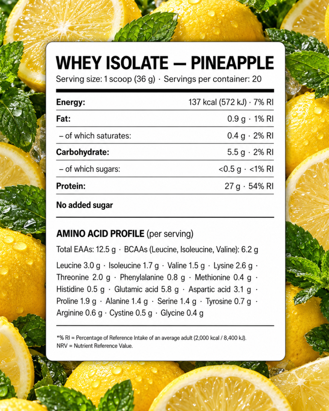 Clear Protein Isolate Lemon Mint